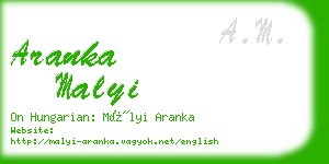 aranka malyi business card